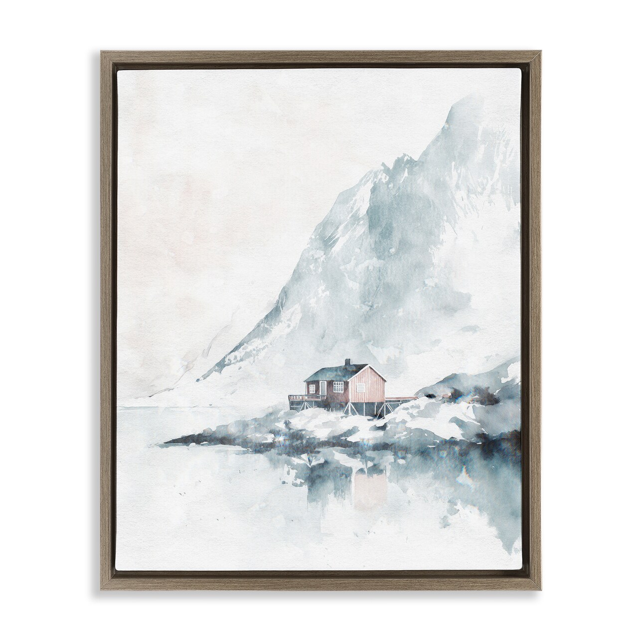 Stupell Industries Snow Shelter Watercolor Floating Frame, design by Svetlana Aleynikova